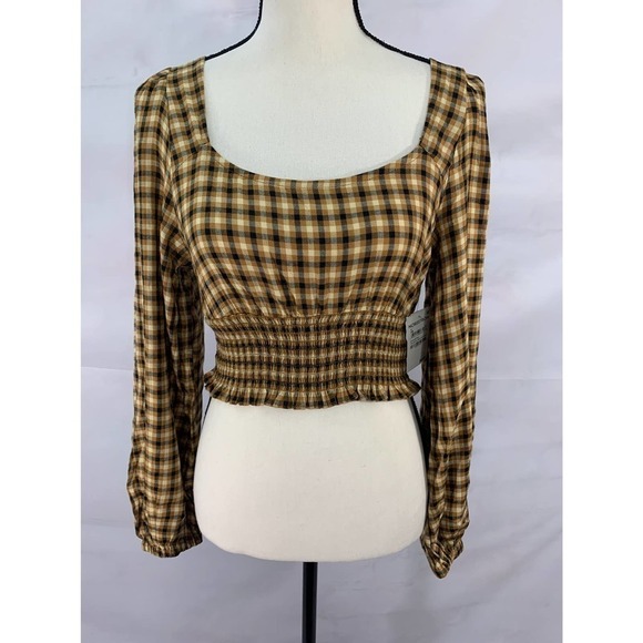 BP.‎ Dreamy Long Sleeve Smock Crop Top Preppy Cottage core Women’s Small NWT